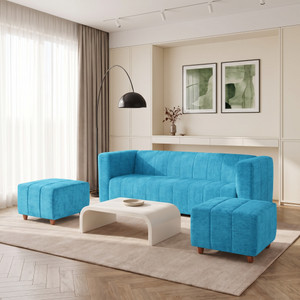 seventh heaven tokyo with 2 ottoman chenille molfino fabric 5 seater  sofa