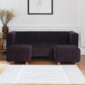 Seventh Heaven Tokyo with 2 Ottoman, Chenille Molfino Fabric 5 Seater  Sofa
