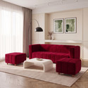 Seventh Heaven Tokyo with 2 Ottoman, Chenille Molfino Fabric 5 Seater  Sofa