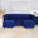 Seventh Heaven Tokyo with 2 Ottoman, Chenille Molfino Fabric 5 Seater  Sofa