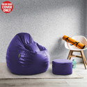 Seventh Heaven XXXL Tear Drop Bean Bag Cover  (Without Beans) (Purple)