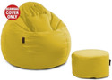 Seventh Heaven XXXL Tear Drop Bean Bag Cover  (Without Beans) (Yellow)