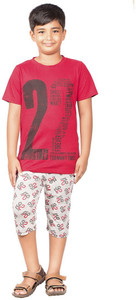 sevnix girls printed cotton kids nightwear red pack of 1