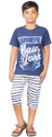 Sevnix Girls Printed Cotton Kids Nightwear (Dark Blue Pack of 1)