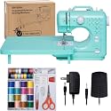 Sewing Machine for Beginners with Sewing Table Mini Small Portable Sewing Machine for Adult and Kids Ages 8-12 Easy Sewing with Foot Pedel 12 Builit-in Stitches with Bobbins with 42 Pcs Sewing Kit