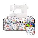 Sewing Machine Carrying Case, Sewing Machines Pad for Table with 4 Pockets Scratches-Proof Muffling Mat - Scissors Print