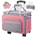 Sewing Machine Case with Wheels, Detachable Rolling Sewing Machine Carrying Case on Wheels, Rolling Trolley Tote with Multi Storage Pockets for Most Standard Sewing Machine and Accessories
