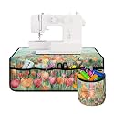Sewing Machine Mat Cat Floral Sewing Machine Pad Organizer with Pockets Sewing Fabric &amp; Parts Organizer for Sewing Supplies