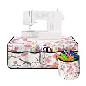 Sewing Machine Mat for Table with Pockets, Sewing Machine Pad Organizer with Storage Dust Resistant Non Slip Mats Sewing Machine Mats for Sewing Supplies - Cherry Blossom Print
