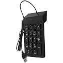 Sewroro 19-Key Numeric Keypad Plastic for Laptop, USB Wired Compact Black