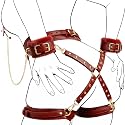 Sex Bondage BDSM Kit 15PCS – Adjustable Bondage Restraints Set with Nipple Clamps, Handcuffs, Ankle & Thigh Cuffs, Waist Belt, Eyepatch, Cross Strap SM Games Adult Sex Toys for Couples Men Women