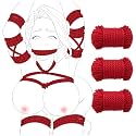 Sex Restraints Shibari Bondage Set - UTIMI BDSM Restraint Set for Sex Toys for Couple Women Bondaged Kit Adult Toy Shibari Rope Kit Soft Cotton Ropes 32 Feet/10m, 3 Pack (Red)