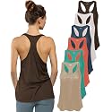 Sexy Basics Women's Everyday Flowy Burnout Slub Racer Back Tanks | Active Workout Tops | Multi Packs &amp; Colors
