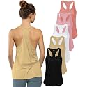 Sexy Basics Women's Everyday Flowy Burnout Slub Racer Back Tanks | Active Workout Tops | Multi Packs &amp; Colors