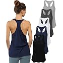 Sexy Basics Women's Everyday Flowy Burnout Slub Racer Back Tanks | Active Workout Tops | Multi Packs &amp; Colors