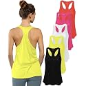 Sexy Basics Women's Everyday Flowy Burnout Slub Racer Back Tanks | Active Workout Tops | Multi Packs &amp; Colors