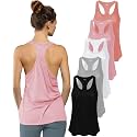 Sexy Basics Women's Everyday Flowy Burnout Slub Racer Back Tanks | Active Workout Tops | Multi Packs &amp; Colors