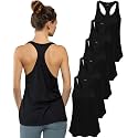 Sexy Basics Women's Everyday Flowy Burnout Slub Racer Back Tanks | Active Workout Tops | Multi Packs &amp; Colors