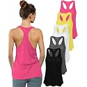 Sexy Basics Women's Everyday Flowy Burnout Slub Racer Back Tanks | Active Workout Tops | Multi Packs &amp; Colors