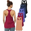 Sexy Basics Women's Everyday Flowy Burnout Slub Racer Back Tanks | Active Workout Tops | Multi Packs &amp; Colors