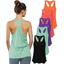 Sexy Basics Women's Everyday Flowy Burnout Slub Racer Back Tanks | Active Workout Tops | Multi Packs &amp; Colors