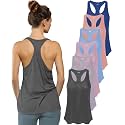 Sexy Basics Women's Everyday Flowy Burnout Slub Racer Back Tanks | Active Workout Tops | Multi Packs &amp; Colors