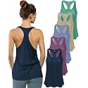 Sexy Basics Women's Everyday Flowy Burnout Slub Racer Back Tanks | Active Workout Tops | Multi Packs &amp; Colors