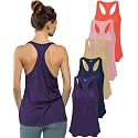 Sexy Basics Women's Everyday Flowy Burnout Slub Racer Back Tanks | Active Workout Tops | Multi Packs &amp; Colors