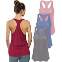 Sexy Basics Women's Everyday Flowy Burnout Slub Racer Back Tanks | Active Workout Tops | Multi Packs &amp; Colors
