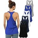 Sexy Basics Women's Everyday Flowy Burnout Slub Racer Back Tanks | Active Workout Tops | Multi Packs &amp; Colors