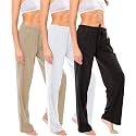 Sexy Basics Women's Soft Flex 100% Cotton Knit Pajama Pants | Lounge Sleep Bottoms | Drawstring &amp; Pockets| Multi Packs