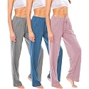 Sexy Basics Women's Soft Flex 100% Cotton Knit Pajama Pants | Lounge Sleep Bottoms | Drawstring &amp; Pockets| Multi Packs