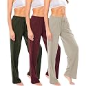 Sexy Basics Women's Soft Flex 100% Cotton Knit Pajama Pants | Lounge Sleep Bottoms | Drawstring &amp; Pockets| Multi Packs