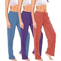Sexy Basics Women's Soft Flex 100% Cotton Knit Pajama Pants | Lounge Sleep Bottoms | Drawstring &amp; Pockets| Multi Packs