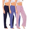 Sexy Basics Women's Soft Flex 100% Cotton Knit Pajama Pants | Lounge Sleep Bottoms | Drawstring &amp; Pockets| Multi Packs