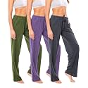 Sexy Basics Women's Soft Flex 100% Cotton Knit Pajama Pants | Lounge Sleep Bottoms | Drawstring &amp; Pockets| Multi Packs