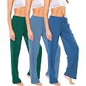 Sexy Basics Women's Soft Flex 100% Cotton Knit Pajama Pants | Lounge Sleep Bottoms | Drawstring &amp; Pockets| Multi Packs