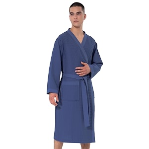 SEYANTE Mens Waffle Kimono Bathrobe