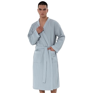 SEYANTE Mens Waffle Kimono Bathrobe