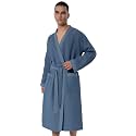 SEYANTE Mens Waffle Kimono Bathrobe