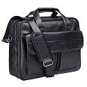 seyfocnia Men's Business Travel Briefcase Leather Handmade Messenger Bags Laptop Bag