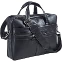 seyfocnia Men's Leather Messenger Bag, Laptop Briefcase Business Satchel Computer