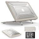 SEYMAC stock Case for MacBook Air 15 inch, Shock-Absorbing Protection with Folding Stand &Mouse Pad Case for MacBook Air 15 inch, Beige