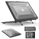 SEYMAC stock Case for MacBook Air 15 inch, Shock-Absorbing Protection with Folding Stand &amp;Mouse Pad Case for MacBook Air 15 inch, Black