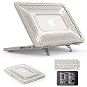 SEYMAC stock Case for MacBook Pro 14 inch, Shock-Absorbing Protection with Folding Stand &amp;Mouse Pad Case for MacBook Pro 14 inch, Beige