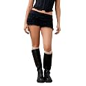 Seyurigaoka Women Y2K Crochet Knit Ruffle Bloomer Shorts Cute Hollow Out Layered Tiered Mini Booty Shorts