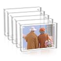 Sezanrpt 5 Pack Acrylic Photo Frames 3.5x5 Double Side Magnets Picture Frame, Magnetic Picture Frames for 3x4, 3.5x4.5 photos, 3x5 Picture Frame 10 + 10MM Thickness