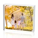 Sezanrpt Acrylic 4x4 Square Picture Frame, Magnetic Acrylic Picture Frames for 4x4 or 3x3 Pictures Display, Clear Double Sided Thick Picture Frames, Photo Frames Desktop Display