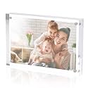 Sezanrpt Acrylic Picture Frames 5x7 Free Standing, Clear Crystal Double Side Magnets 5'' x 7'' Picture Frame, Office Desktop Magnetic 5x7 Lucite Photo Frame for Booth Display, Brand Advertiser…