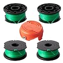 SF-080 Trimmer Replacement Spools Compatible with Black Decker SF-080-BKP GH3000 GH3000R LST540 LST540B Weed Eater 20ft 0.080" Edger Refills with 90583594 Cover Cap (4 Spool, 1 Cap)